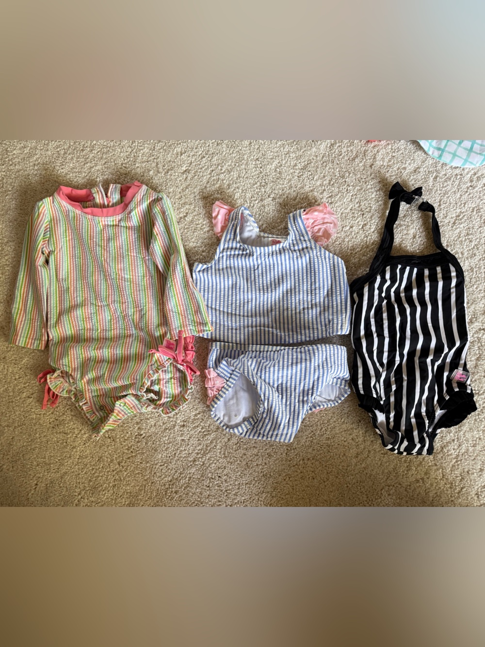 Lot of 3 Ruffle Butts Swimsuits 6-12m